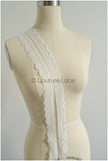 4yds / off-white boho crochet lace trim / geometric lace trim / bridal guipure lace trim / off-white dot lace trim // T22-218