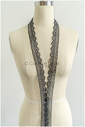 4yds / black boho crochet lace / geometric lace trim / bridal guipure lace trim / black lace// T22-219T22-219