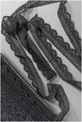 4yds / black boho crochet lace / geometric lace trim / bridal guipure lace trim / black lace// T22-219T22-219
