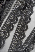4yds / black boho crochet lace / geometric lace trim / bridal guipure lace trim / black lace// T22-219T22-219