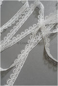 4yds / off-white boho crochet lace trim / geometric lace trim / bridal guipure lace trim / off-white dot lace trim // T22-220