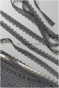 4yds / black boho crochet lace trim / geometric lace trim / bridal guipure lace trim / black lace // T22-221