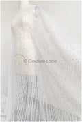 Schwere Perlen Brautspitze Off-White/ Couture Spitzenstoff mit Perlen/ schwere Hochzeitsspitze/ Brautspitze Stoff// L22-099