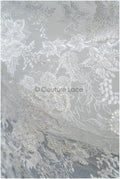 Pearl lace fabric/ bridal couture lace fabric with pearls and sequins/ bridal lace// L22-421