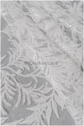 Perlen Spitzenstoff Off-White/ Couture Spitzenstoff mit Perlen/ Braut Spitzenstoff/ Perlen Spitze// L22-422OW