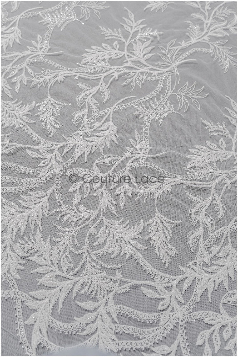 Perlen Spitzenstoff Off-White/ Couture Spitzenstoff mit Perlen/ Braut Spitzenstoff/ Perlen Spitze// L22-422OW
