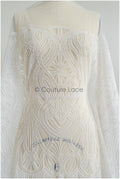Couture lace fabric off-white/ bridal lace/ lace embroidery for wedding dresses // L22-423