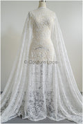 Wunderschöner Spitzenstoff Off-White/ Braut Couture Spitzenstoff mit 3D Blumen/ Brautspitze// L22-424L