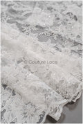 Florale Braut Spitze Off-White/ Brautspitze mit Blumen/ florale Hochzeit Spitze/ Couture Spitze// L22-425