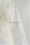Florale Braut Spitze Off-White/ Brautspitze mit Blumen/ florale Hochzeit Spitze/ Couture Spitze// L22-425