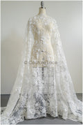 Perlen Spitze Stoff mit 3D Blumen/ Couture Spitzenstoff Off-White/ Braut Spitzenstoff/ Perlen Spitze// L22-426