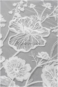 Wildflower lace fabric off-white/ Bridal couture lace fabric with pearls &amp; sequins/ Bridal lace with branches &amp; leaves// L22-435