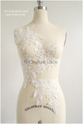romantischer Blumen-Spitzenaufnäher/ Baumwollblumen Applikation/ Hochzeitskleid Spitzenapplikation/ Brautblumen Applikation// A22-268