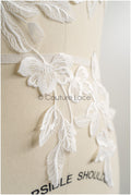 romantischer Blumen-Spitzenaufnäher/ Baumwollblumen Applikation/ Hochzeitskleid Spitzenapplikation/ Brautblumen Applikation// A22-268
