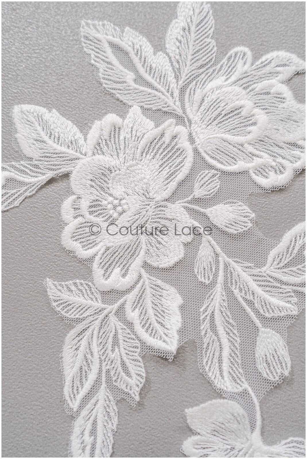 romantischer Blumen-Spitzenaufnäher/ Baumwollblumen Applikation/ Hochzeitskleid Spitzenapplikation/ Brautblumen Applikation// A22-268