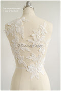 romantischer Blumen-Spitzenaufnäher/ Baumwollblumen Applikation/ Hochzeitskleid Spitzenapplikation/ Brautblumen Applikation// A22-268