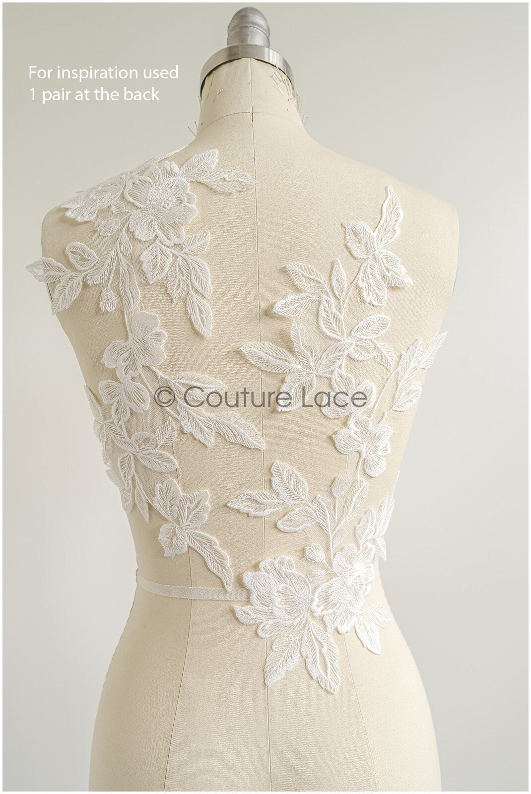 romantischer Blumen-Spitzenaufnäher/ Baumwollblumen Applikation/ Hochzeitskleid Spitzenapplikation/ Brautblumen Applikation// A22-268