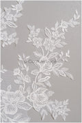 romantischer Blumen-Spitzenaufnäher / Baumwollblumen Applikation / Hochzeitskleid Spitzenapplikation / Brautblumen Applikation// A22-267