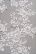 romantischer Blumen-Spitzenaufnäher / Baumwollblumen Applikation / Hochzeitskleid Spitzenapplikation / Brautblumen Applikation// A22-267