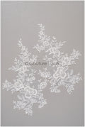 romantischer Blumen-Spitzenaufnäher / Baumwollblumen Applikation / Hochzeitskleid Spitzenapplikation / Brautblumen Applikation// A22-267