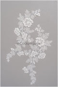 romantischer Blumen-Spitzenaufnäher/ Baumwollblumen Applikation/ Hochzeitskleid Spitzenapplikation/ Brautblumen Applikation// A22-266