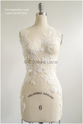 romantischer Blumen-Spitzenaufnäher/ Baumwollblumen Applikation/ Hochzeitskleid Spitzenapplikation/ Brautblumen Applikation// A22-266