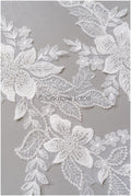 romantischer Blumen-Spitzenaufnäher / Baumwollblumen Applikation / Hochzeitskleid Spitzenapplikation / Brautblumen Applikation// A22-257