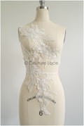 romantischer Blumen-Spitzenaufnäher / Baumwollblumen Applikation / Hochzeitskleid Spitzenapplikation / Brautblumen Applikation// A22-257