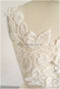 romantischer Blumen-Spitzenaufnäher/ Baumwollblumen Applikation/ Hochzeitskleid Spitzenapplikation/ Brautblumen Applikation// A22-272