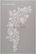 romantischer Blumen-Spitzenaufnäher/ Baumwollblumen Applikation/ Hochzeitskleid Spitzenapplikation/ Brautblumen Applikation// A22-272