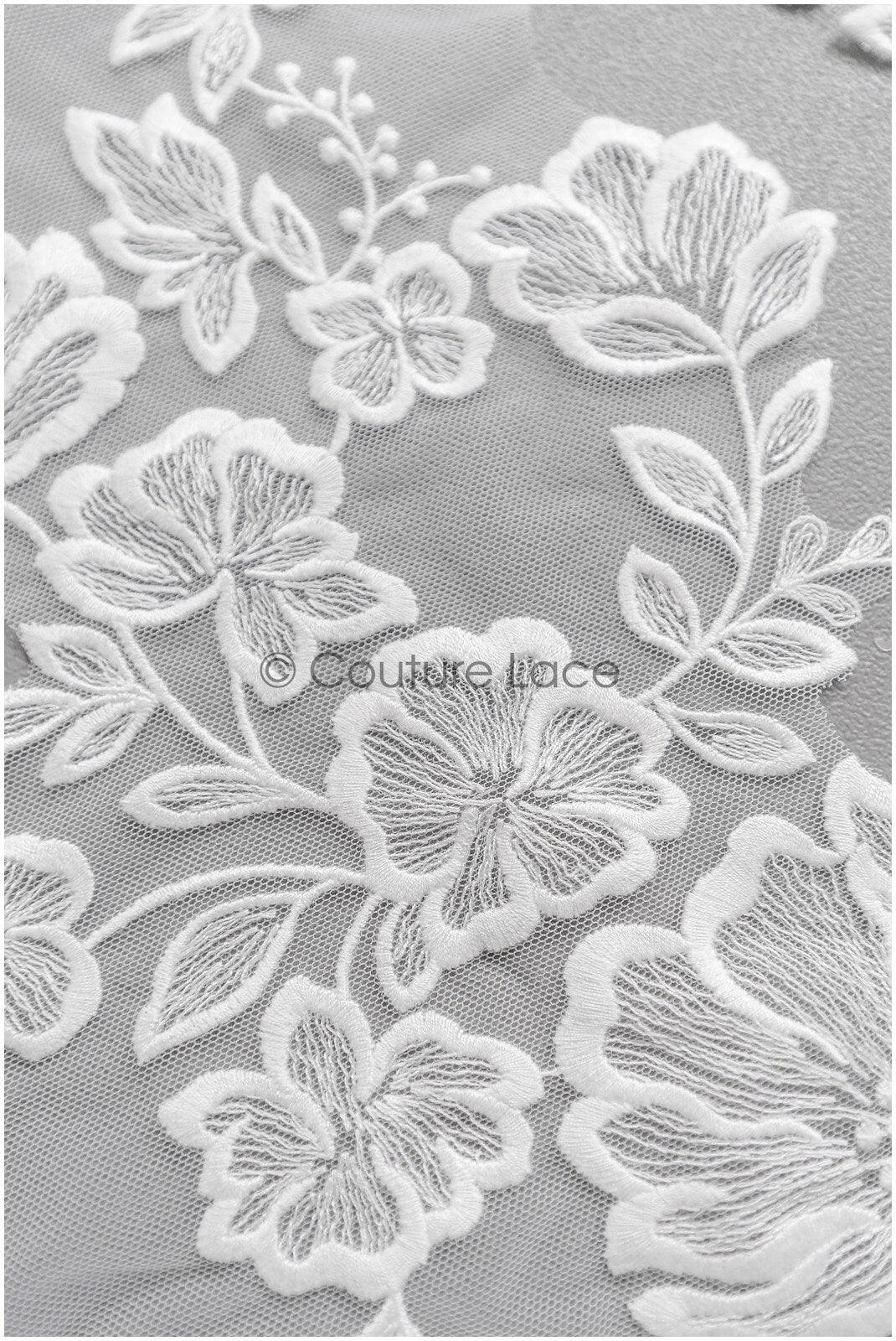 romantischer Blumen-Spitzenaufnäher/ Baumwollblumen Applikation/ Hochzeitskleid Spitzenapplikation/ Brautblumen Applikation// A22-277