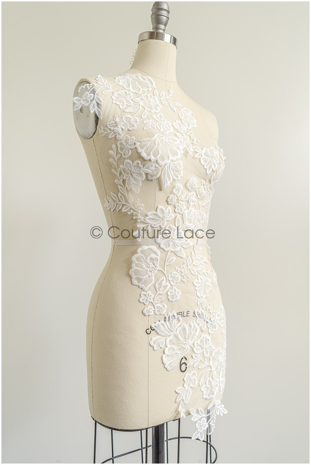 romantischer Blumen-Spitzenaufnäher/ Baumwollblumen Applikation/ Hochzeitskleid Spitzenapplikation/ Brautblumen Applikation// A22-277