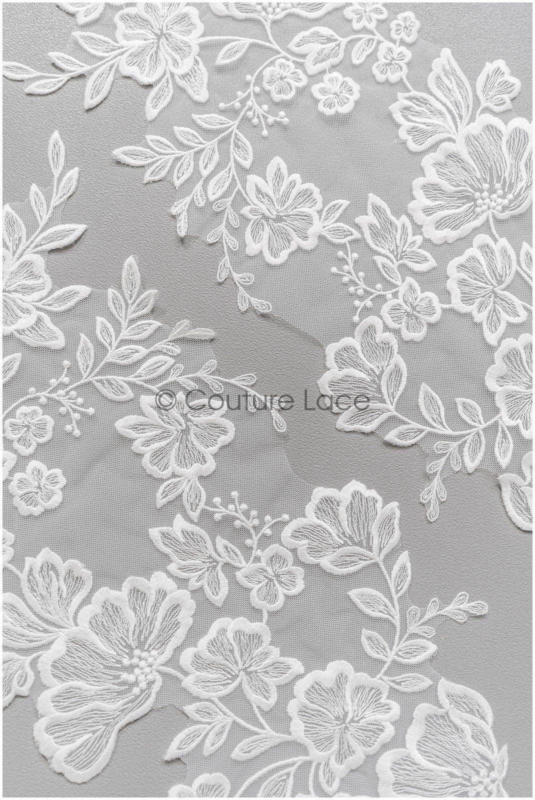 romantischer Blumen-Spitzenaufnäher/ Baumwollblumen Applikation/ Hochzeitskleid Spitzenapplikation/ Brautblumen Applikation// A22-277