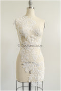 romantischer Blumen-Spitzenaufnäher/ Baumwollblumen Applikation/ Hochzeitskleid Spitzenapplikation/ Brautblumen Applikation// A22-277