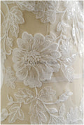 romantischer Blumen-Spitzenaufnäher/ Baumwollblumen Applikation/ Hochzeitskleid Spitzenapplikation/ Brautblumen Applikation// A22-278
