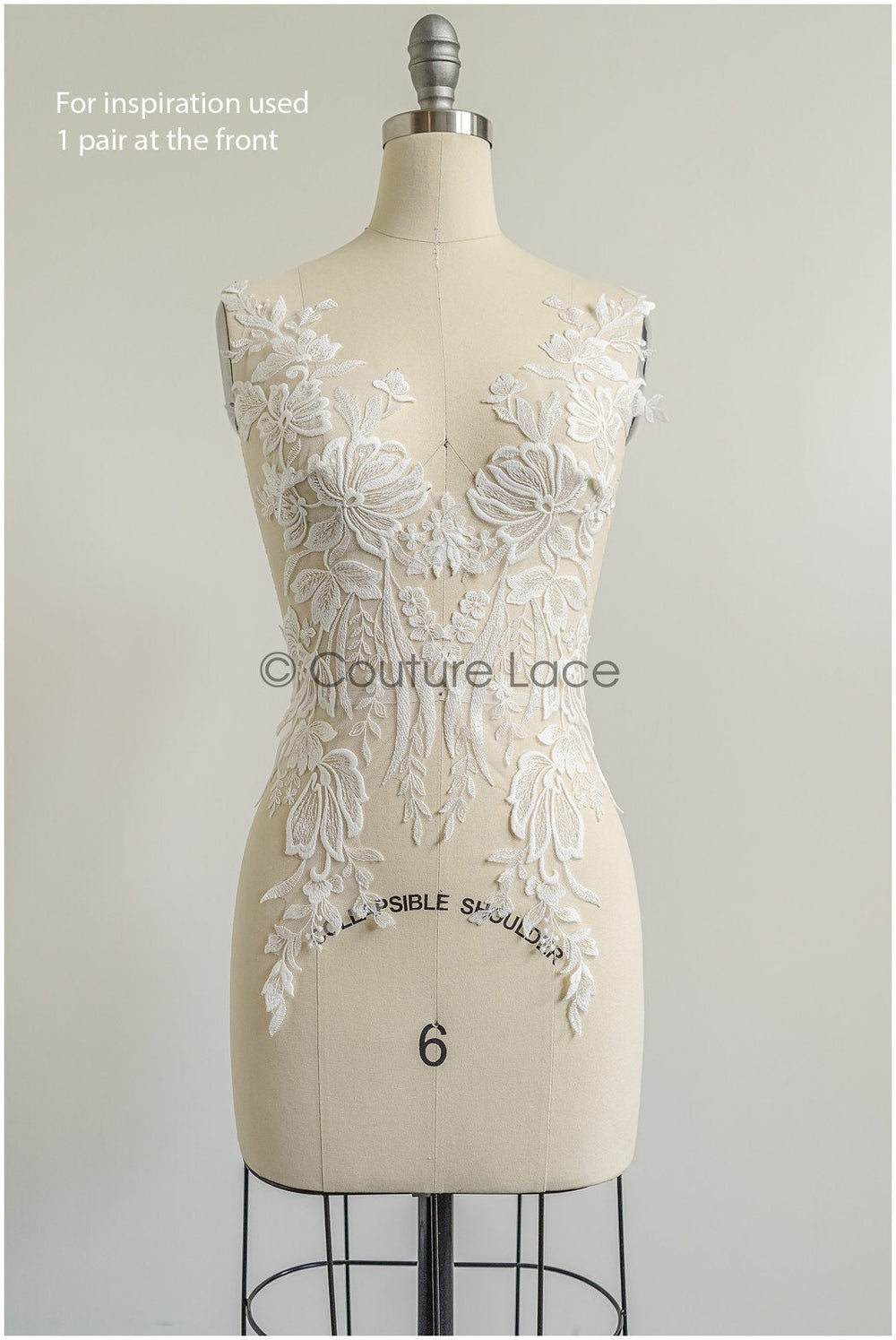 romantischer Blumen-Spitzenaufnäher / Baumwollblumen Applikation / Hochzeitskleid Spitzenapplikation / Brautblumen Applikation// A22-279