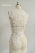 romantischer Magnolien Spitzenaufnäher / Baumwollblume Applikation / Hochzeitskleid Spitzenapplikation / Braut Magnolien Applikation// A22-280