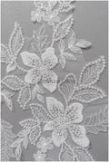 romantischer Blumen-Spitzenaufnäher / Baumwollblumen Applikation / Hochzeitskleid Spitzenapplikation / Brautblumen Applikation// A22-283
