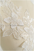 romantischer Blumen-Spitzenaufnäher / Baumwollblumen Applikation / Hochzeitskleid Spitzenapplikation / Brautblumen Applikation// A22-283