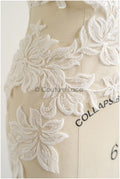 romantischer Magnolien Spitzenaufnäher / Baumwollblume Applikation / Hochzeitskleid Spitzenapplikation / Braut Magnolien Applikation// A22-271