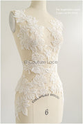 romantischer Magnolien Spitzenaufnäher / Baumwollblume Applikation / Hochzeitskleid Spitzenapplikation / Braut Magnolien Applikation// A22-271