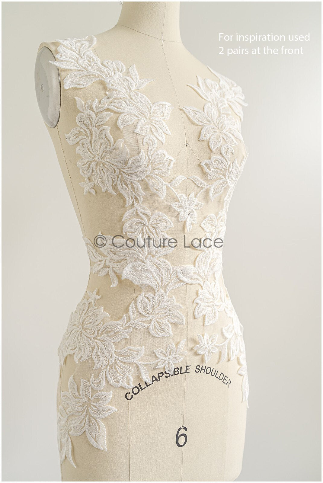 romantischer Magnolien Spitzenaufnäher / Baumwollblume Applikation / Hochzeitskleid Spitzenapplikation / Braut Magnolien Applikation// A22-271