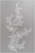 romantischer Perlen Spitzen Patch/ Rayon Blumen Applikation/ Hochzeitskleid SpitzenApplikation/ BrautBlume Applikation// A22-274