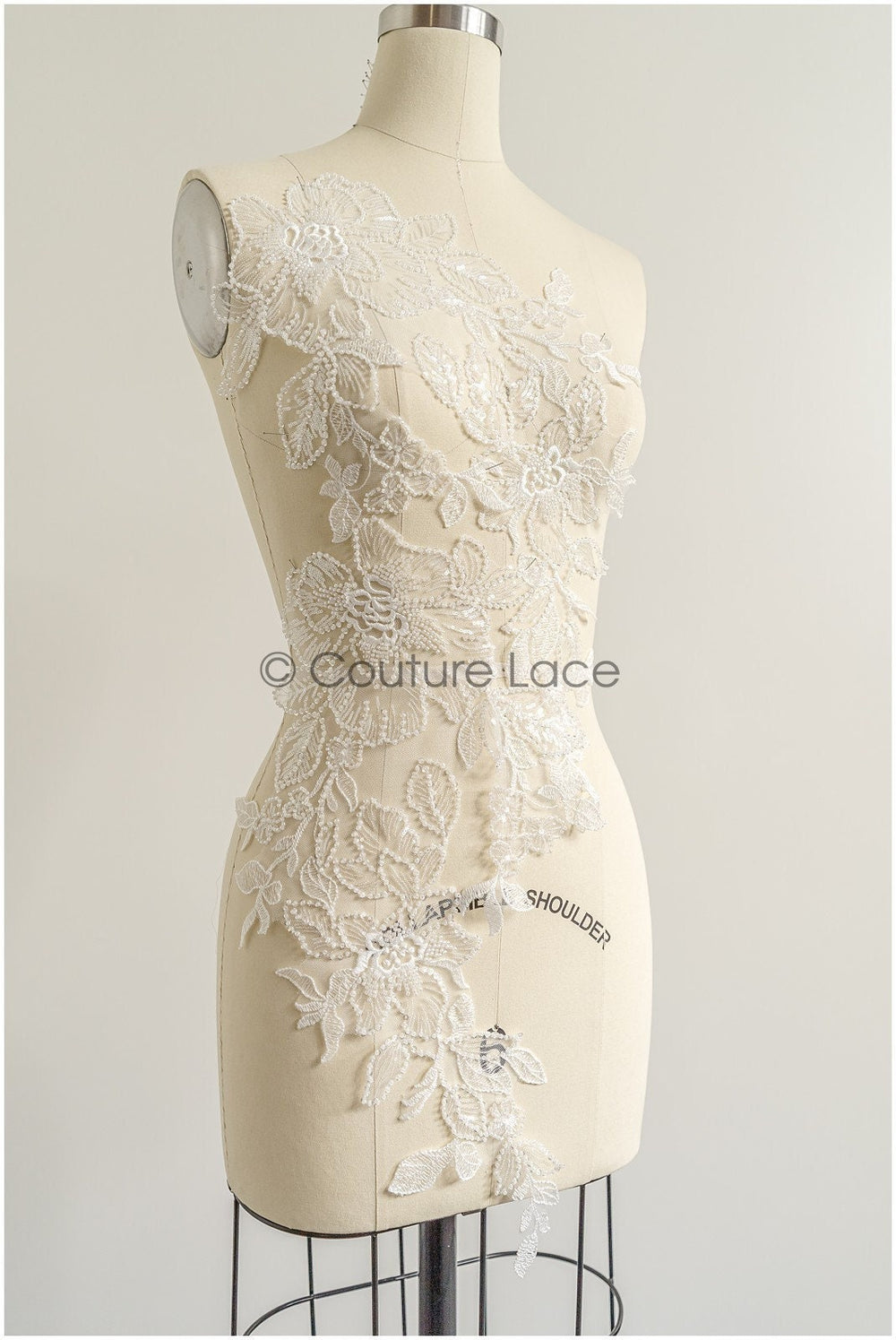 romantischer Perlen Spitzen Patch/ Rayon Blumen Applikation/ Hochzeitskleid SpitzenApplikation/ BrautBlume Applikation// A22-274
