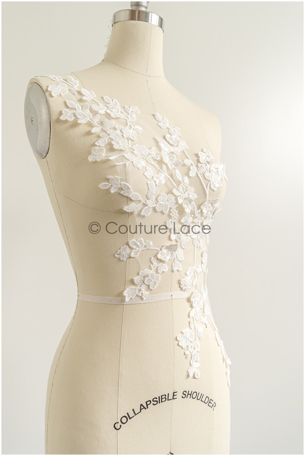 romantischer 3D Blumen SpitzenAufnäher / Baumwollblume Applikation / Hochzeitskleid Spitzenapplikation / Brautblumen Applikation// A22-275