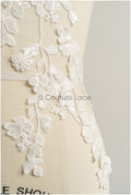 romantischer 3D Blumen SpitzenAufnäher / Baumwollblume Applikation / Hochzeitskleid Spitzenapplikation / Brautblumen Applikation// A22-275
