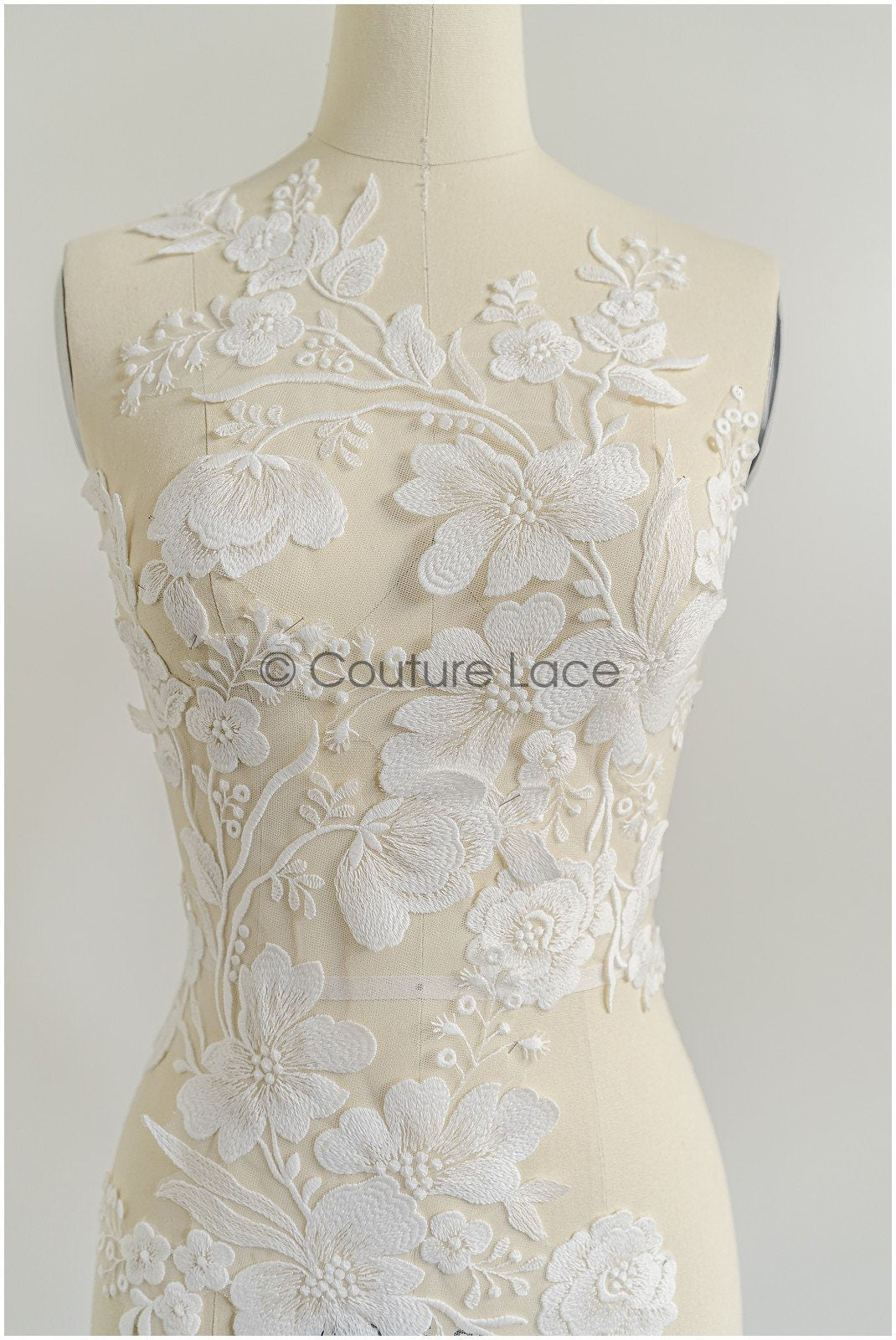 romantischer Wildblumen Spitzen Aufnäher / Wildblumen Applikation / Hochzeitskleid Spitzenapplikation / Braut Wildblumen Applikationen// A22-281