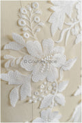 romantischer Wildblumen Spitzen Aufnäher / Wildblumen Applikation / Hochzeitskleid Spitzenapplikation / Braut Wildblumen Applikationen// A22-282