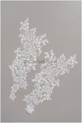 romantischer Blumen-Spitzenaufnäher / Baumwollblumen Applikation / Hochzeitskleid Spitzenapplikation / Brautblumen Applikation// A22-259
