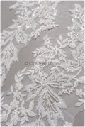 romantischer Blumen-Spitzenaufnäher / Baumwollblumen Applikation / Hochzeitskleid Spitzenapplikation / Brautblumen Applikation// A22-259